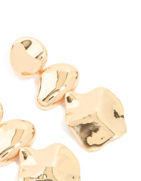 Gold Triple Orb Drop Earrings - link has visual effect only