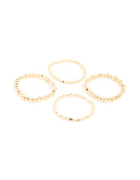 Gold Pebble Stretch Bracelets 4-Pack - link has visual effect only