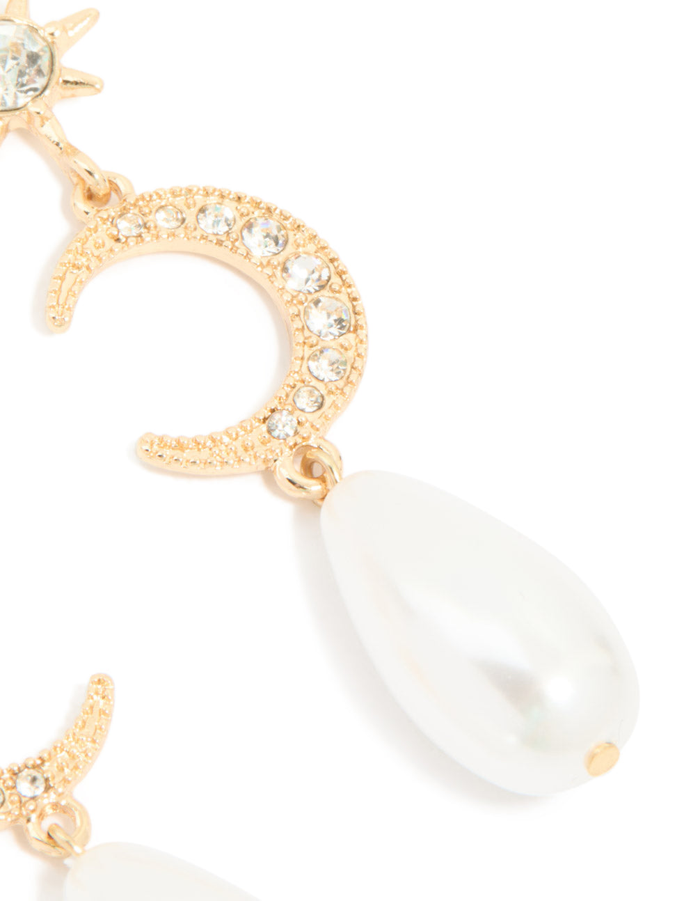 Gold Celestial Pearl Drop Earrings