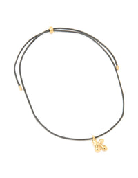 Waterproof Gold Plated Stainless Steel Large Bubble Letter K Cord Necklace - link has visual effect only
