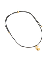 Waterproof Gold Plated Stainless Steel Large Bubble Letter C Cord Necklace - link has visual effect only