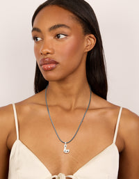 Waterproof Stainless Steel Bubble Large Bubble Letter L Cord Necklace - link has visual effect only