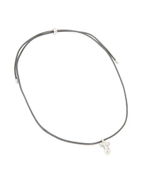 Waterproof Stainless Steel Large Bubble Letter T Cord Necklace - link has visual effect only
