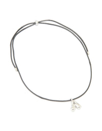 Waterproof  Stainless Steel Large Bubble Letter A Cord Necklace - link has visual effect only