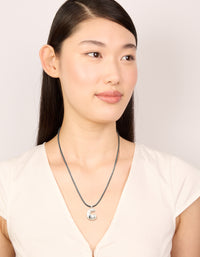 Stainless Steel Large Bubble Letter C Cord Necklace - link has visual effect only