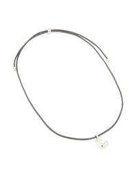 Stainless Steel Large Bubble Letter C Cord Necklace - link has visual effect only