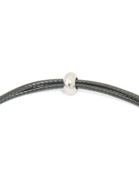 Stainless Steel Large Bubble Letter C Cord Necklace - link has visual effect only