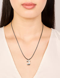 Waterproof Stainless Steel Large Bubble Letter J Cord Necklace - link has visual effect only
