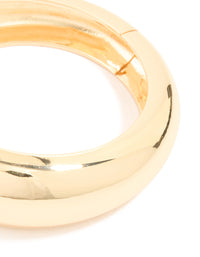 Gold Smooth Round Hinged Bangle - link has visual effect only