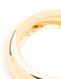 Gold Smooth Round Hinged Bangle - link has visual effect only