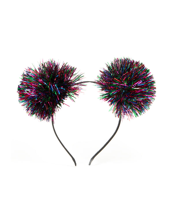 Multi Coloured Tinsel Fabric Headband