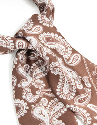 Brown Paisley Printed Fabric Scarf - link has visual effect only