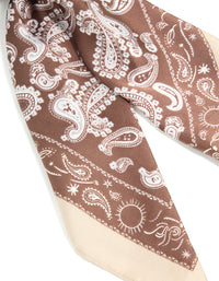 Brown Paisley Printed Fabric Scarf - link has visual effect only
