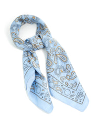 Light Blue Paisley Printed Fabric Scarf - link has visual effect only