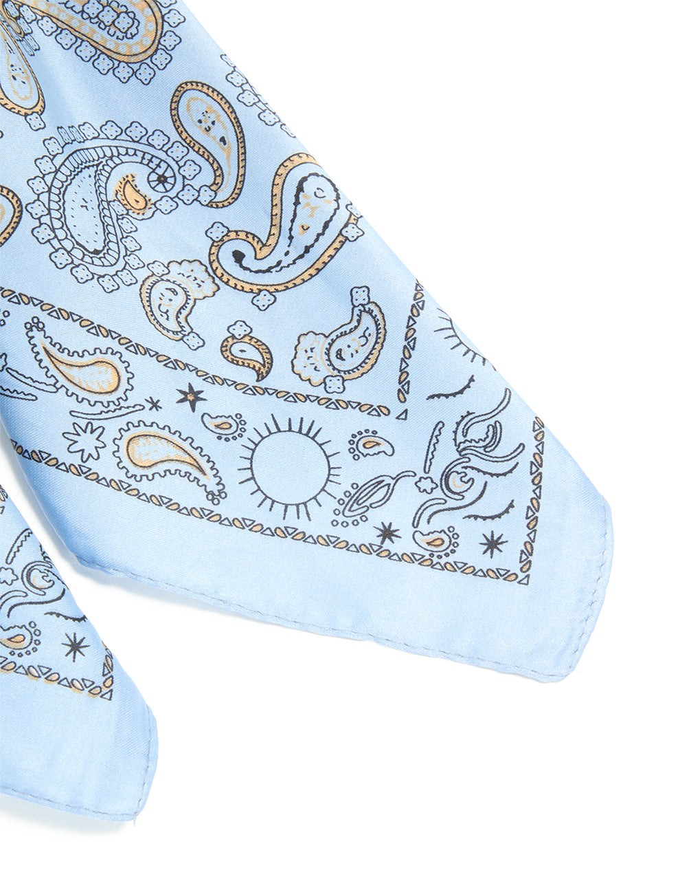 Light Blue Paisley Printed Fabric Scarf