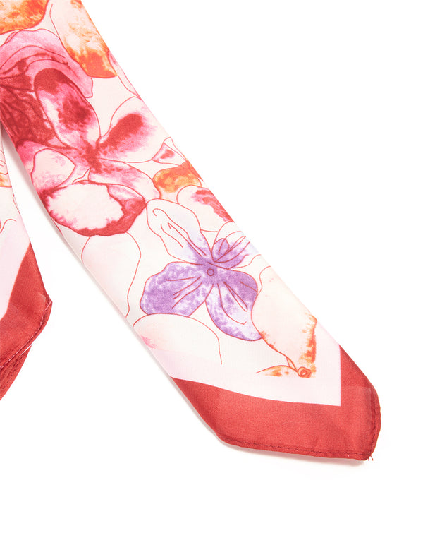 Watercolour Vibrant Floral Print Fabric Scarf