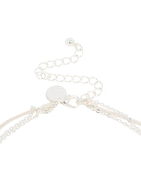 Silver Plated Cubic Zirconia Teardrop & Snake Chain Layered Necklace - link has visual effect only