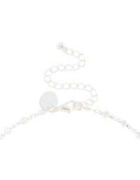 Silver Plated Cubic Zirconia Round Dainty Chain Necklace - link has visual effect only