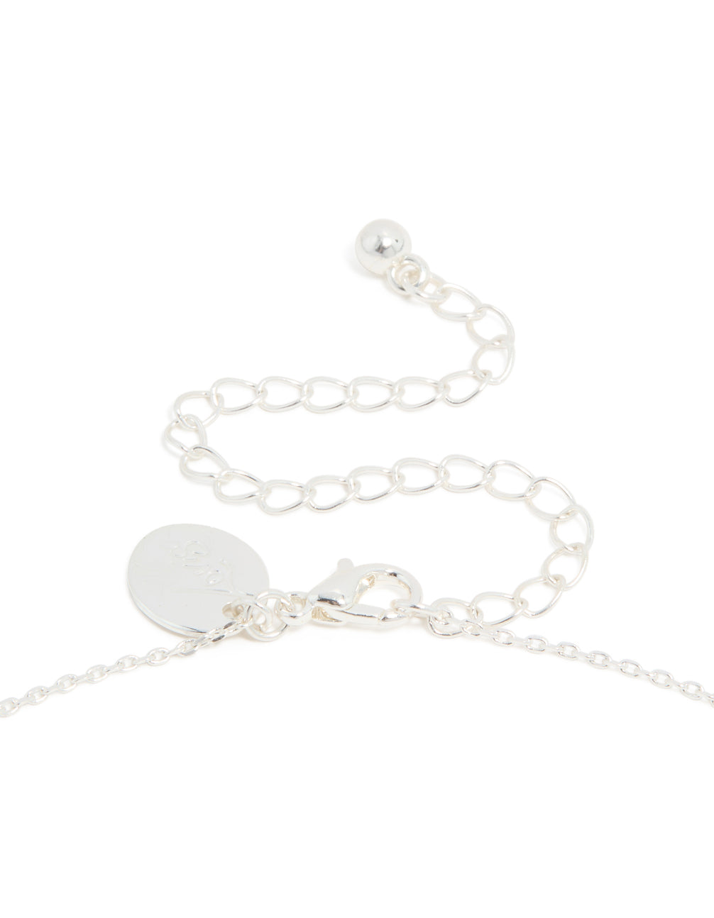 Silver Plated Cubic Zirconia Floral Dainty Teardrop Necklace