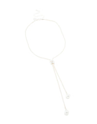 Silver Plated Pearl Twisted Chain Adjustable Toggle Necklace - link has visual effect only