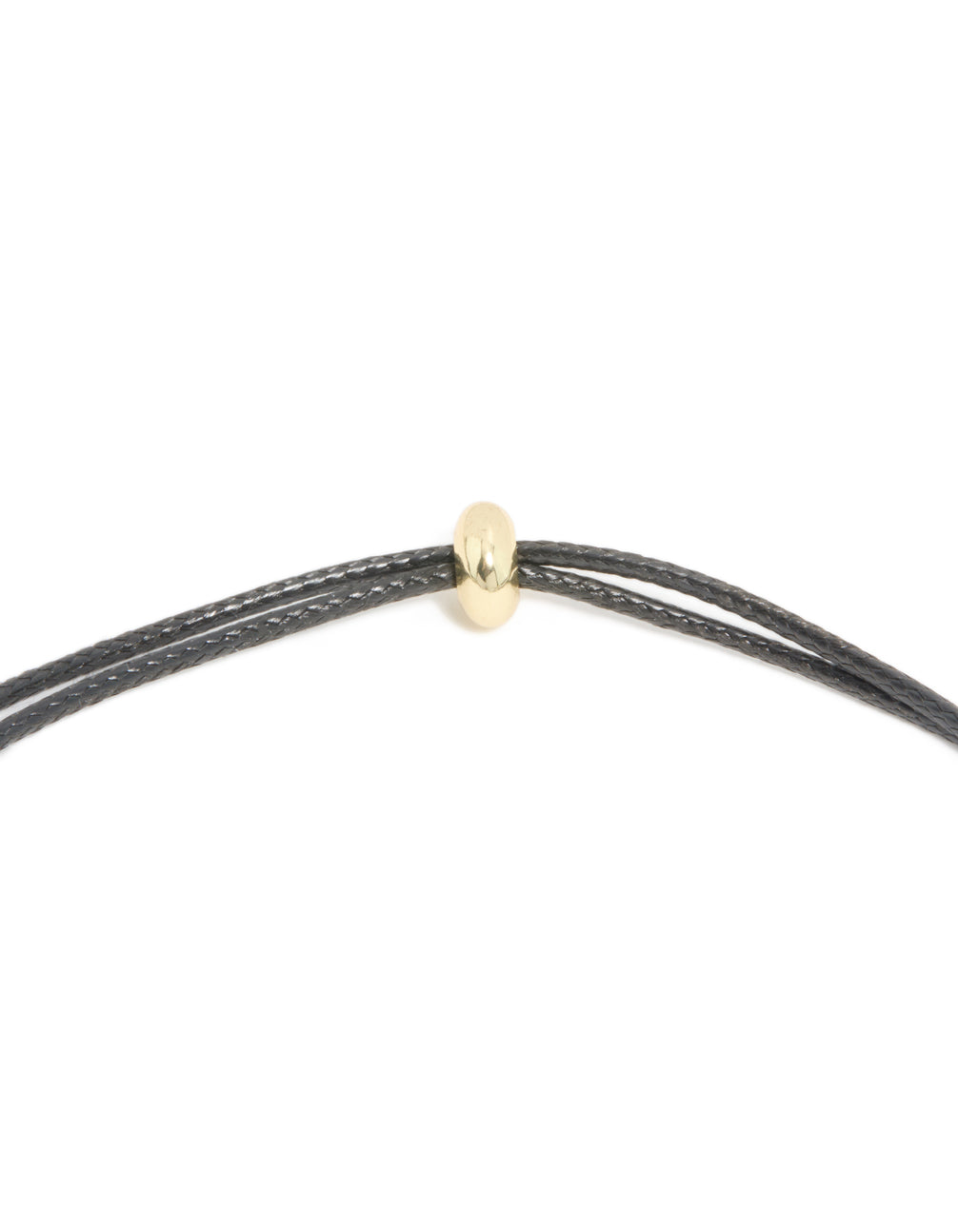Gold Pebble Black Tassel Cord Necklace