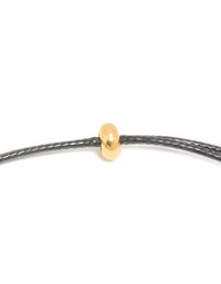 Waterproof Gold Plated Stainless Steel Smooth Pebble Pendant Cord Necklace - link has visual effect only