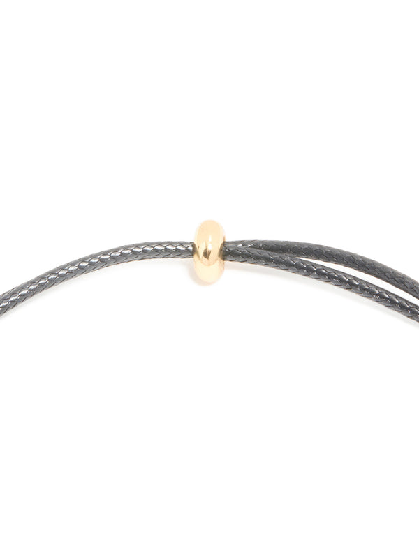 Waterproof Gold Plated Stainless Steel Pebble Pendant Cord Necklace