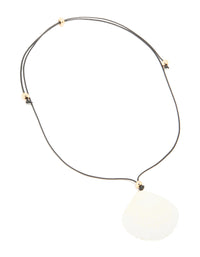White Clam Shell Cord Necklace - link has visual effect only