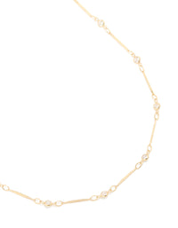 Gold Plated Cubic Zirconia Bar Necklace - link has visual effect only