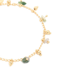 Gold Plated Semi Precious Stones Bracelet - link has visual effect only