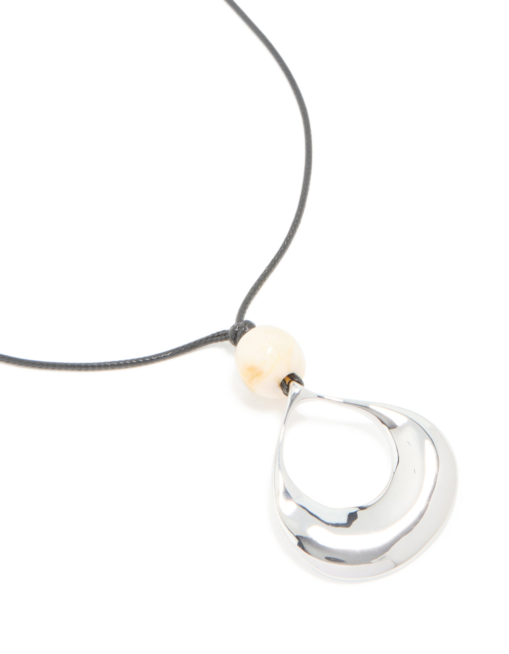 Silver & Beaded Open Pendant Necklace