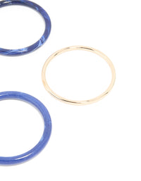 Gold Textured & Marbled Blue Bangles 4-Pack - link has visual effect only