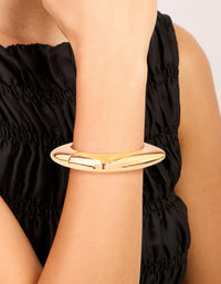 Gold Chunky Rectangle Hinged Bangle - link has visual effect only