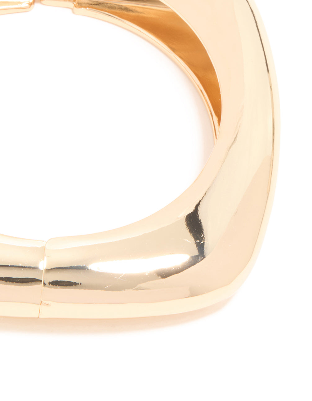 Gold Chunky Rectangle Hinged Bangle