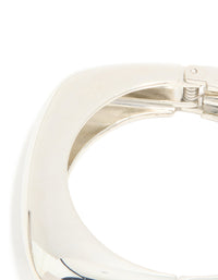 Silver Chunky Rectangle Hinged Bangle - link has visual effect only