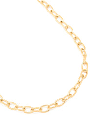 Waterproof Gold Plated Stainless Steel Dainty Clasp Chain Necklace - link has visual effect only
