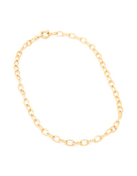 Waterproof Gold Plated Stainless Steel Dainty Clasp Chain Necklace - link has visual effect only