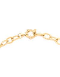 Waterproof Gold Plated Stainless Steel Dainty Clasp Chain Necklace - link has visual effect only