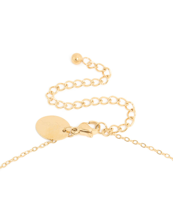 Waterproof Gold Plated Stainless Steel February Birth Flower Violet Necklace