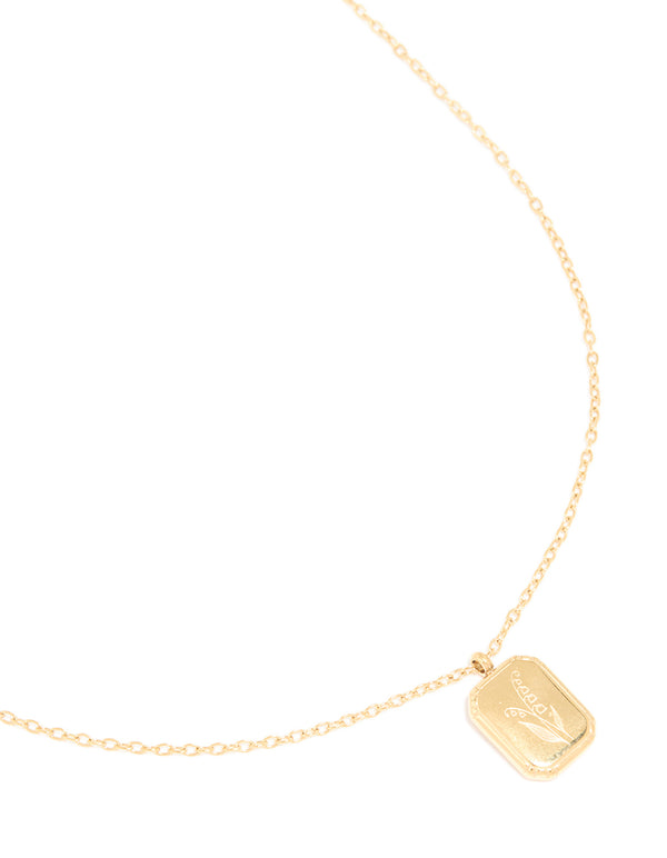 Waterproof Gold Plated Stainless Steel Birth Flower May Hawthorn Necklace