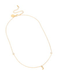 Waterproof Gold Plated Stainless Steel Letter J Dainty Pendant Necklace - link has visual effect only