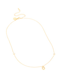 Waterproof Gold Plated Stainless Steel Letter C Dainty Pendant Necklace - link has visual effect only