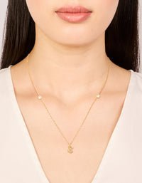 Waterproof Gold Plated Stainless Steel Letter S Dainty Pendant Necklace - link has visual effect only