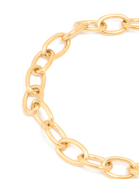 Waterproof Gold Plated Stainless Steel Chain Heart Clasp Bracelet - link has visual effect only