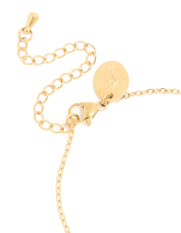 Waterproof Gold Plated Stainless Steel September Blue Cubic Zirconia Birthstone Bracelet