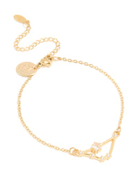 Waterproof Gold Plated Stainless Steel Cubic Zirconia Capricorn Zodiac Sign Bracelet - link has visual effect only