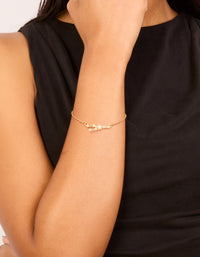 Waterproof Gold Plated Stainless Steel Cubic Zirconia Taurus Zodiac Bracelet - link has visual effect only