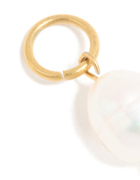 Waterproof Gold Plated Stainless Steel Pearl Charm - link has visual effect only
