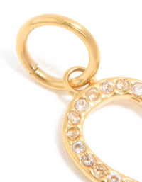 Waterproof Gold Plated Stainless Steel Cubic Zirconia Horse Shoe Charm - link has visual effect only