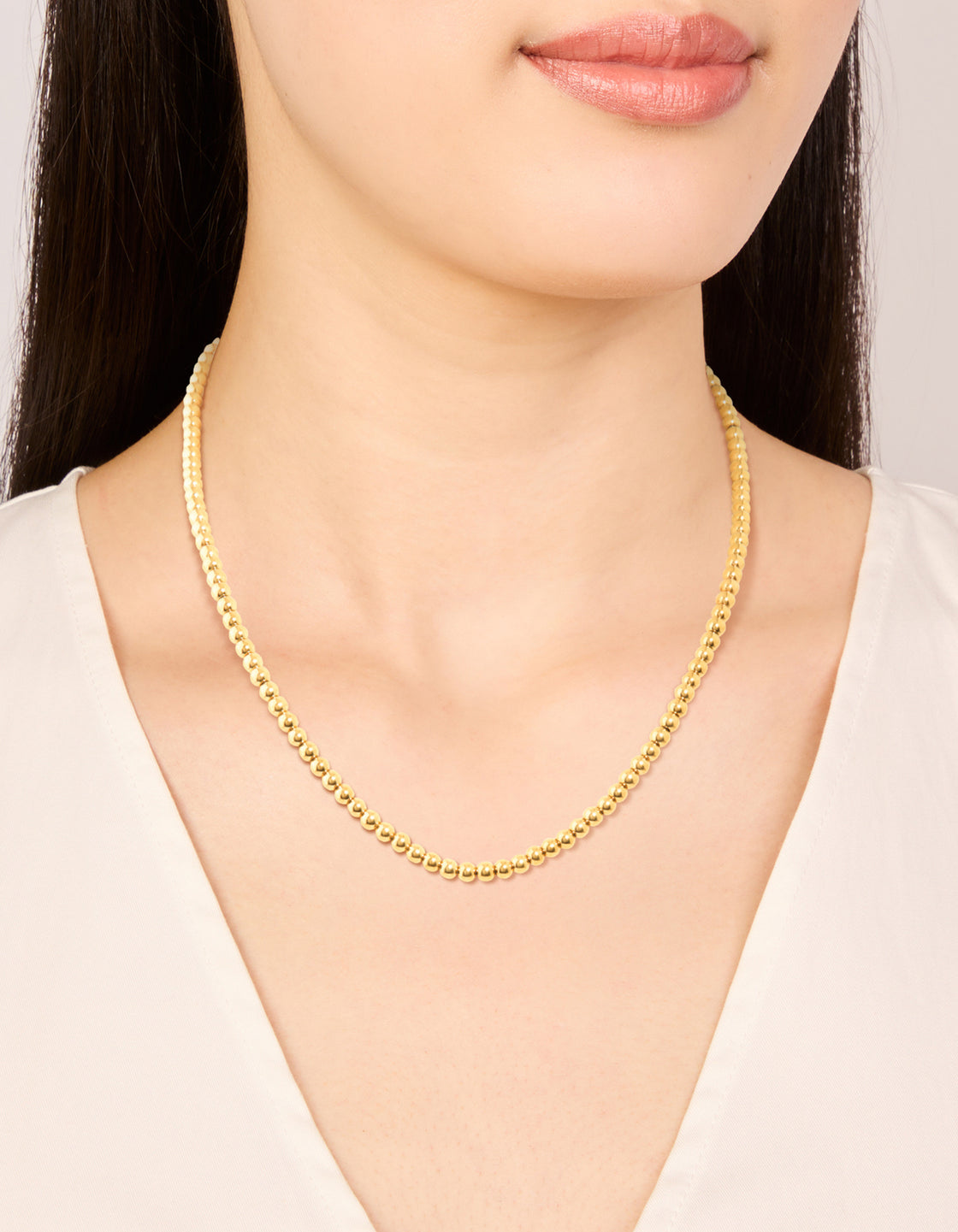 Waterproof Gold Plated Stainless Steel Ball Chain Necklace